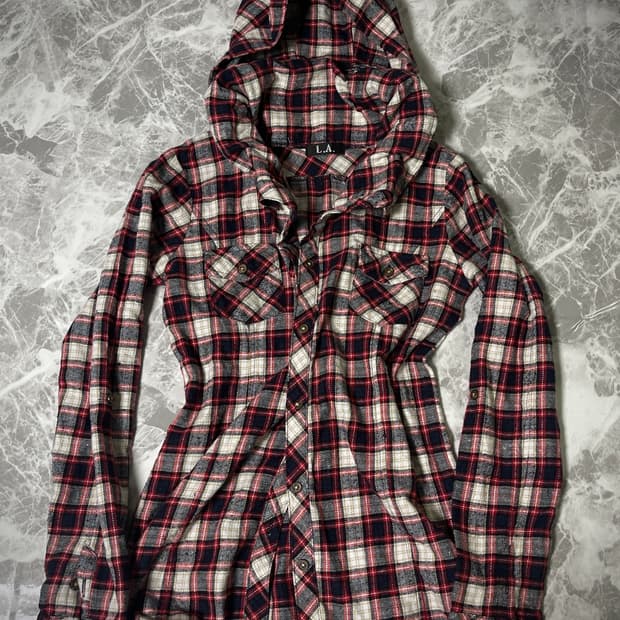 l.a check hoody shirt