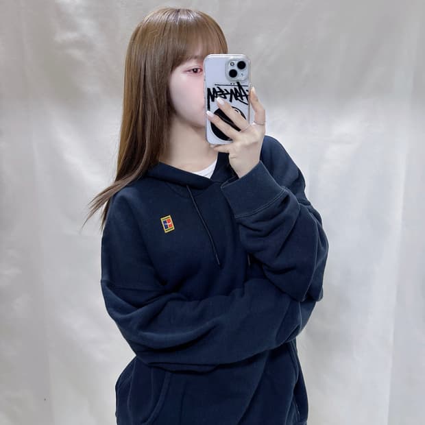 나이키 00‘s 테니스로고 블랙 후드