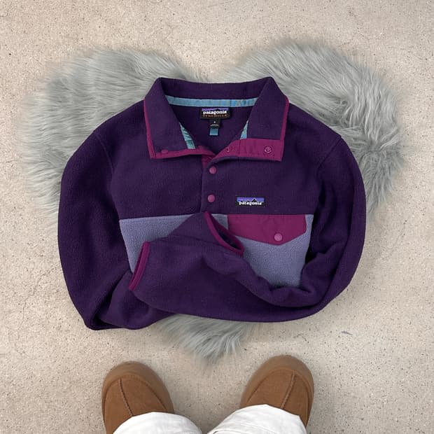 파타고니아 신칠라 퍼플 스냅 플리스 