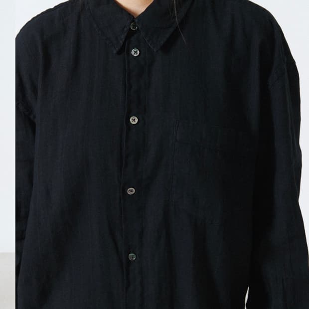 (4)해칭룸 Classic Shirt Shadow Stripe Black