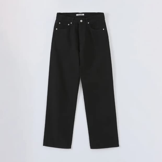 새제품급 M) 우드비 5p 레귤러 스트레이트 데님 블랙