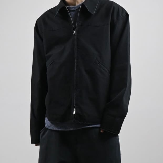 raw edge collar jacket 