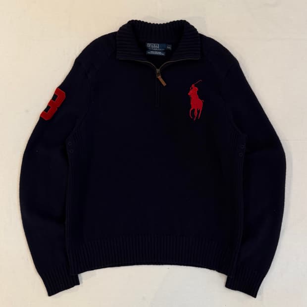 새상품급) 폴로 빅포니 치프키프 반집업 램스울 니트