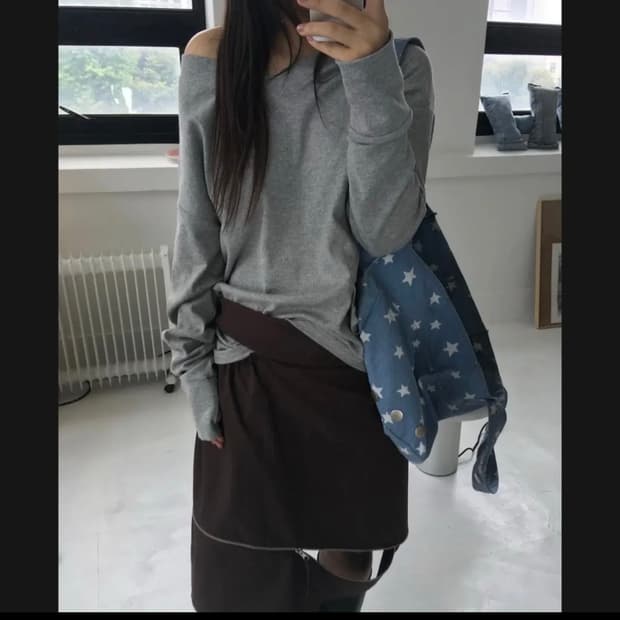 인앤양인하모니 슬릿 스커트 브라운 yinandyang slit skirt