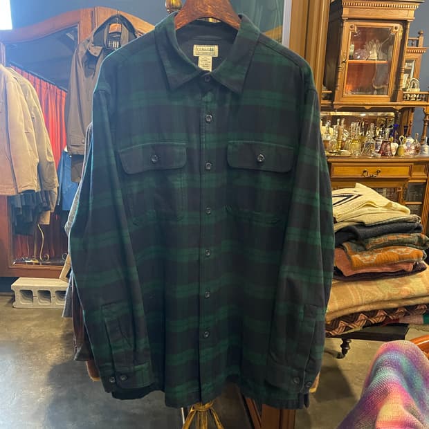 LL bean 체크 후리스 셔츠