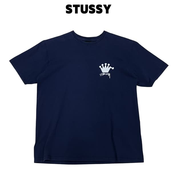 스투시 LB 크라운 반팔 티셔츠 네이비