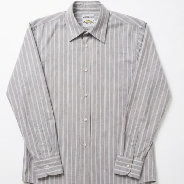 스트라이프 셔츠 그레이 XL