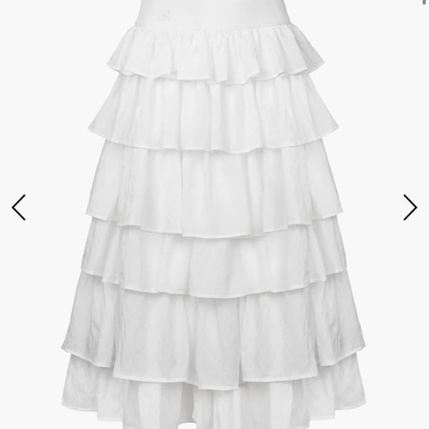 러프넥 long cancan skirt 롱 캉캉 스커트 화이트 M