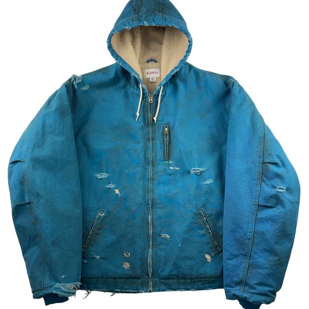 카미야 보로 자켓 후드 블루