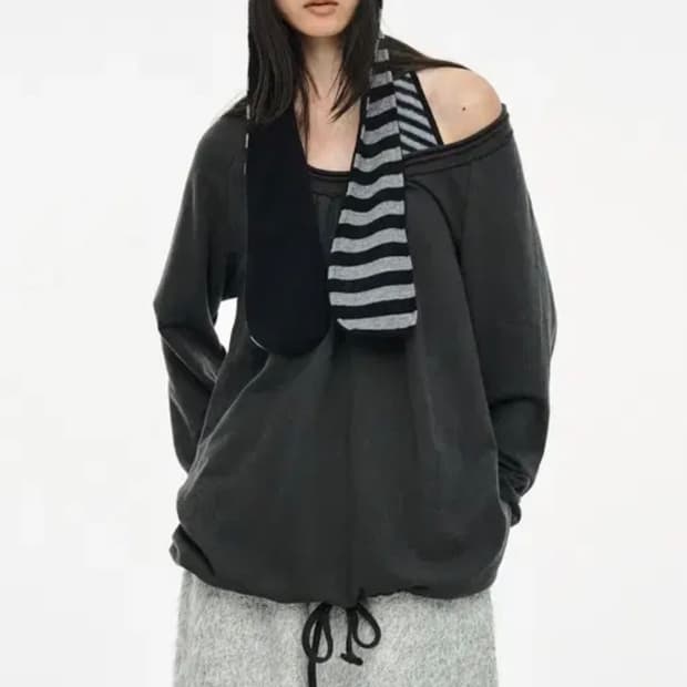 세릭 라운드헴스트링탑 차콜