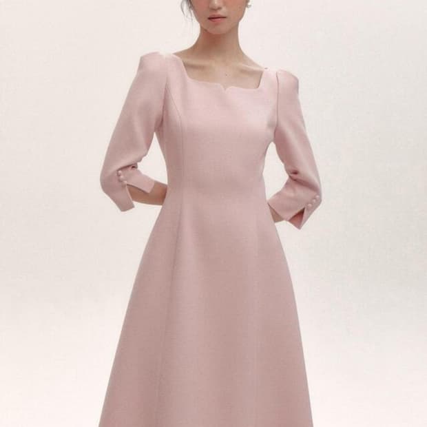 플로움 칵테일 하트넥 드레스