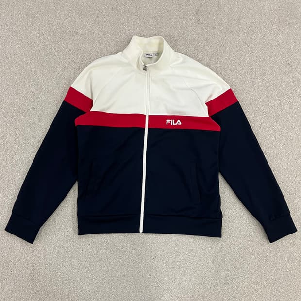 [2XL] 휠라 레귤러핏 배색 져지 집업 자켓 0115M1