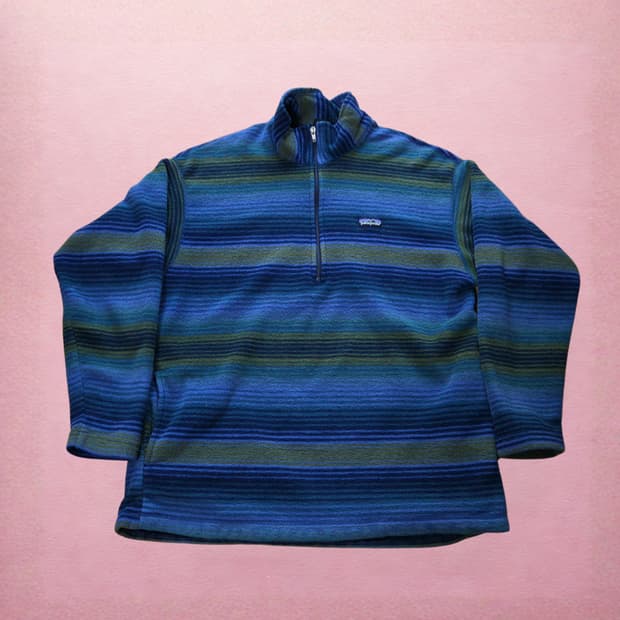 (XL)파타고니아 90s 스트라이프 머수피얼 신칠라 플리스