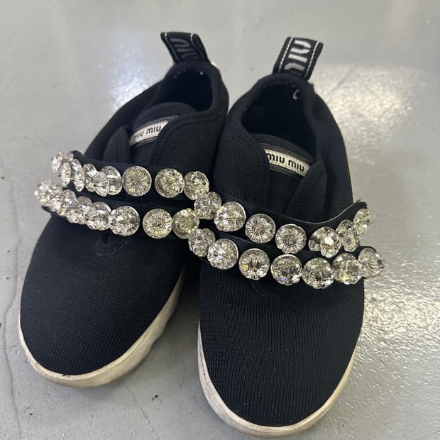 37 미우미우 니트 크리스탈 스니커즈0408D