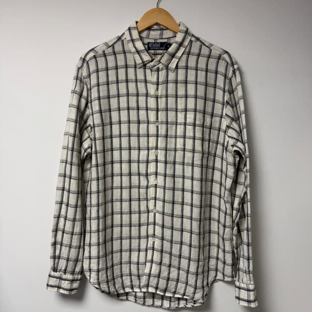 폴로랄프로렌 체크 린넨셔츠 빈티지 남방 00s XL