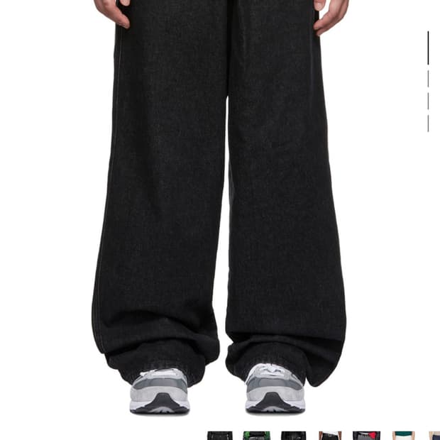 [34] 루단 플리츠 데님 블랙