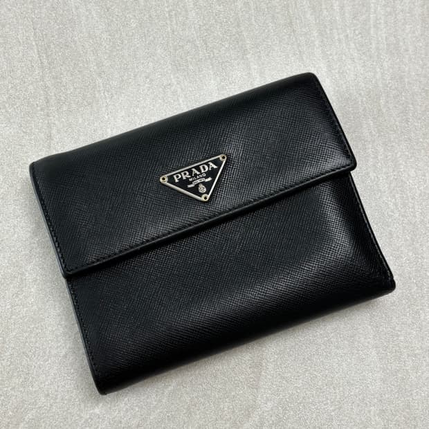 프라다 사피아노 블랙 남성 반지갑
