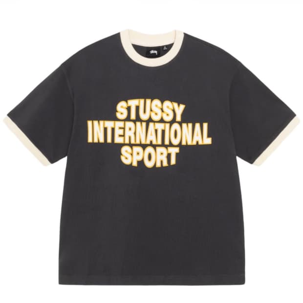 스투시 헤비 저지 스포츠 티셔츠 블랙