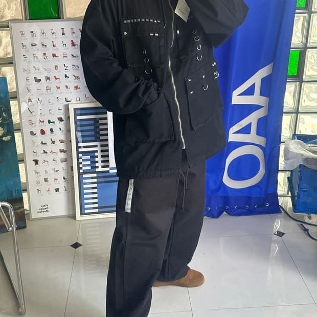 COTTON BARREL LEG PANTS  통 넓은 바지