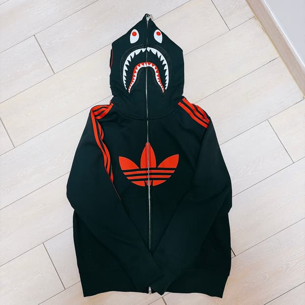 급처]베이프X아디다스 콜라보 샤크후드집업 XL