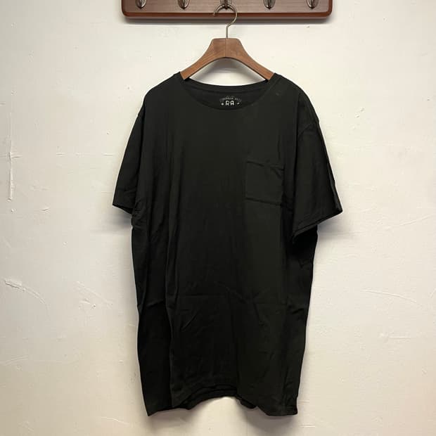 더블 알엘 코튼 블랙 반팔 포켓티  