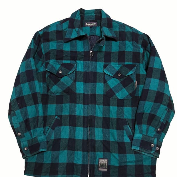 팀버랜드 플란넬 체크 누빔 자켓