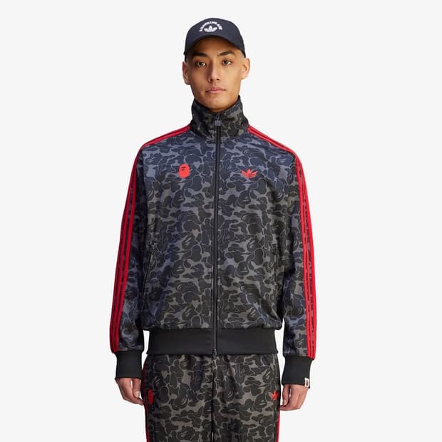 아디다스 x 베이프 올오버 프린트 트랙 탑 블랙