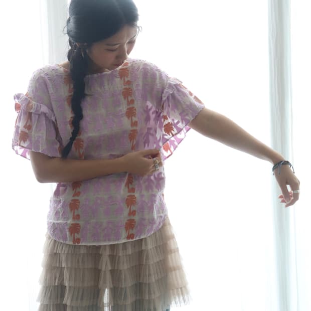 [Tsumori Chisato] Palm Tree Frill Blouse