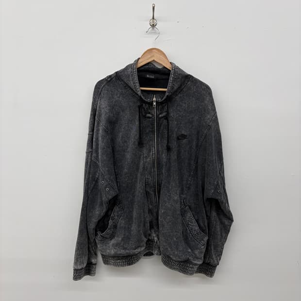 나이키 워싱 블랙 후드 집업 자켓 남성 XL