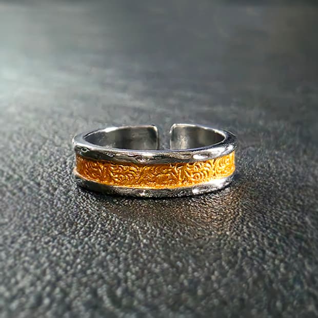 Velmor 실버 남자 엔틱 빈티지 명품 고대 문양 반지