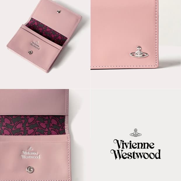 비비안웨스트우드 빈티지  water orb 카드지갑 핑크베이지
