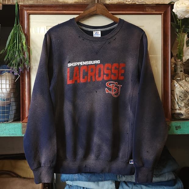 90s 러셀 빈티지 스웻셔츠 썬페이딩 네이비 그레이 s