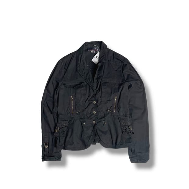 Les copains 멀티 포켓 지퍼 자수 자켓