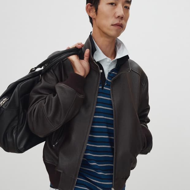 포터리 램스킨 엠보 집업 블루종