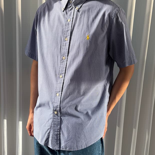 [L]폴로 랄프로렌 포플린 플레이드 반팔 셔츠