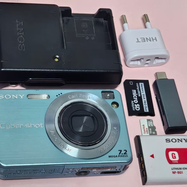 소니 DSC-W120 하늘색 풀구성