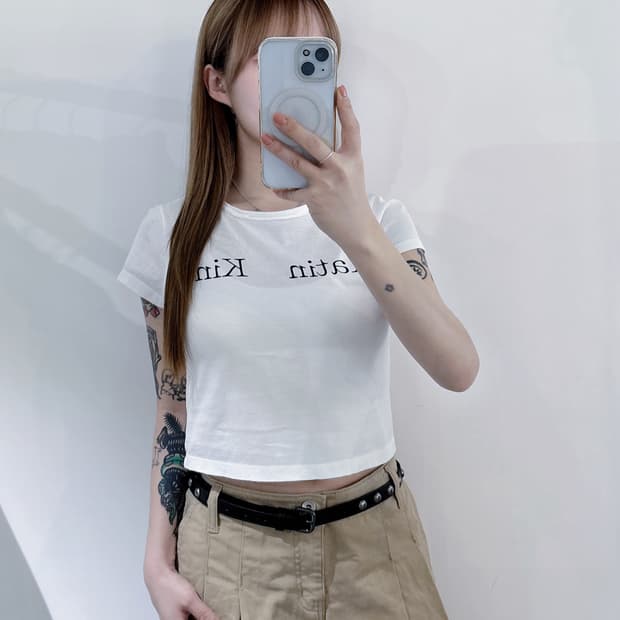 마땡킴 빅로고 크롭 반팔