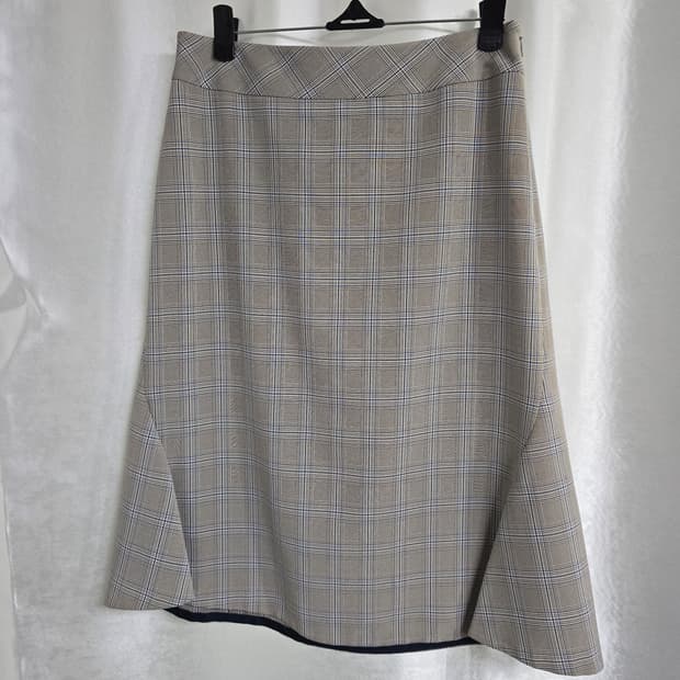 THE IZZAT 체크 A라인 미디 스커트 (1770)