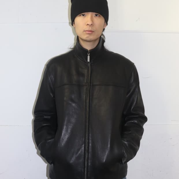 캘빈 클라인 클래식 레더 집업 자켓