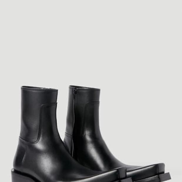 발렌시아가 산티아고 부티 앵클 부츠 블랙