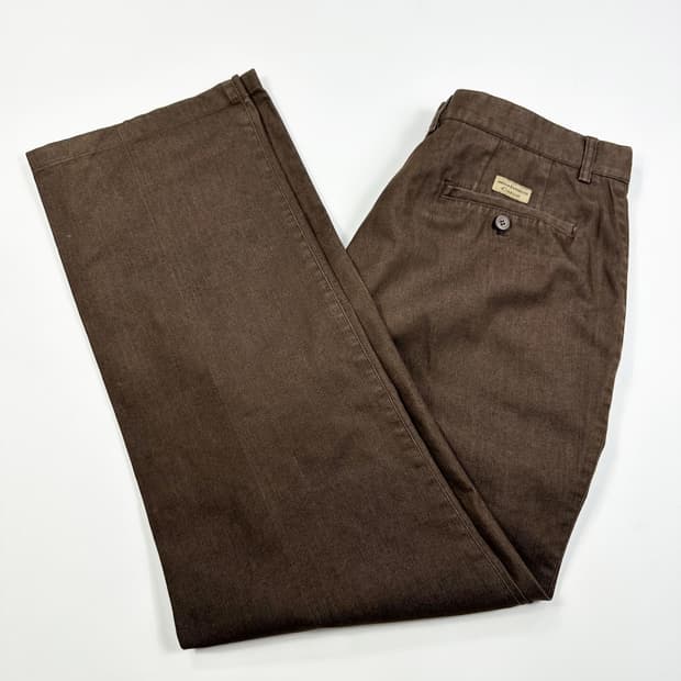 33 VTG 빈티지 와이드 투턱 치노팬츠 브라운