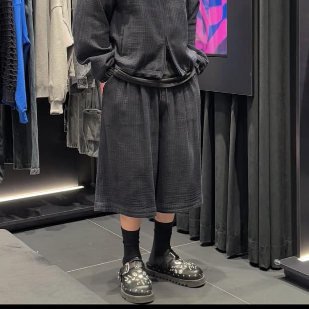 준지 블렌디드 코튼 스트라이프 버뮤다 팬츠 46