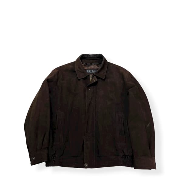 100 입생로랑 90s 스웨이드 블루종 자켓