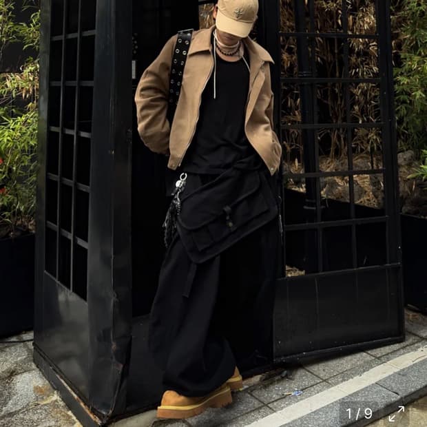 데꼬로소 스웨이드 블루종L 새상품