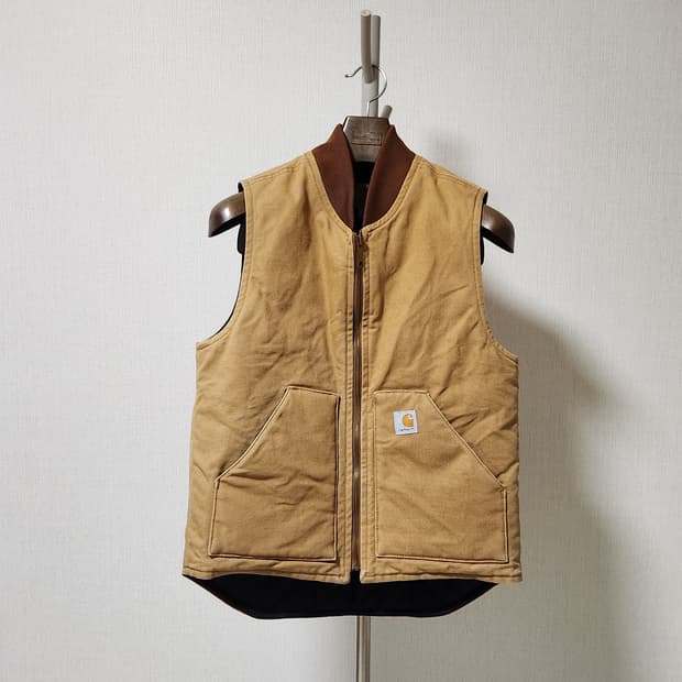 칼하트 브라운 퀼팅조끼 s