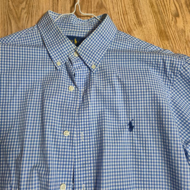 폴로 랄프로렌 커스컴핏 포플린 셔츠 블루 L 사이즈