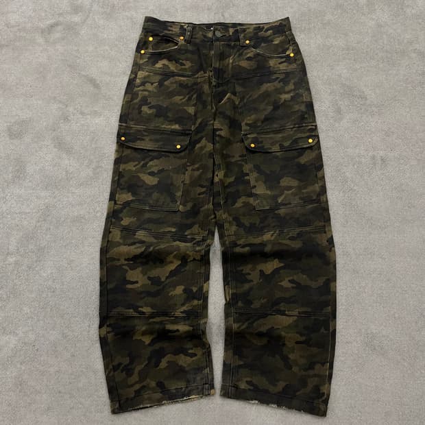 46 페이탈리즘 밀리터리 카모 바지