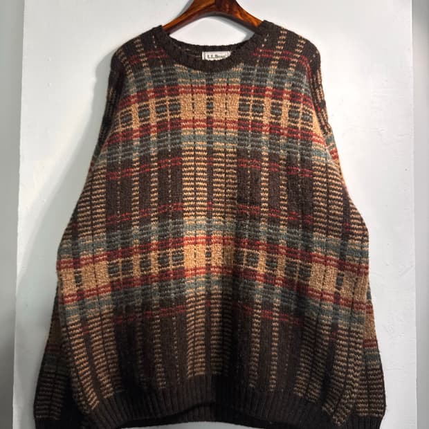 LL BEAN 엘엘빈 1980년대 빈티지 울 100% 니트 L C507