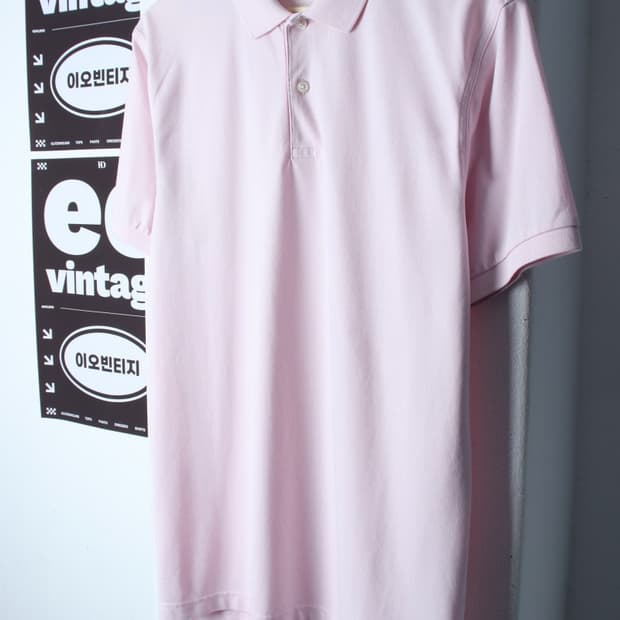 (L-XL) 지오다노 반팔 카라 티셔츠 기능성 핑크 무지-H35594