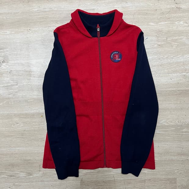 링스 골프 여성 골프웨어 울 배색 방풍 니트집업 [레드] S/90